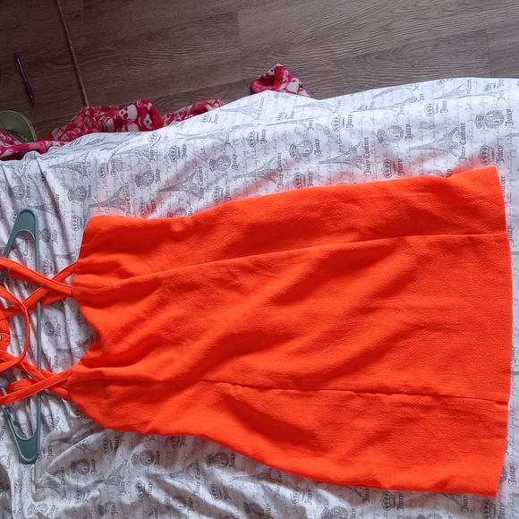Charlotte Russe neon orange strappy mini dress - Picture 4 of 4